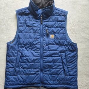 Carhartt Rain Defender Quilted Puffer Vest Dark Horizon Blue L Fit OV2286, NWOT